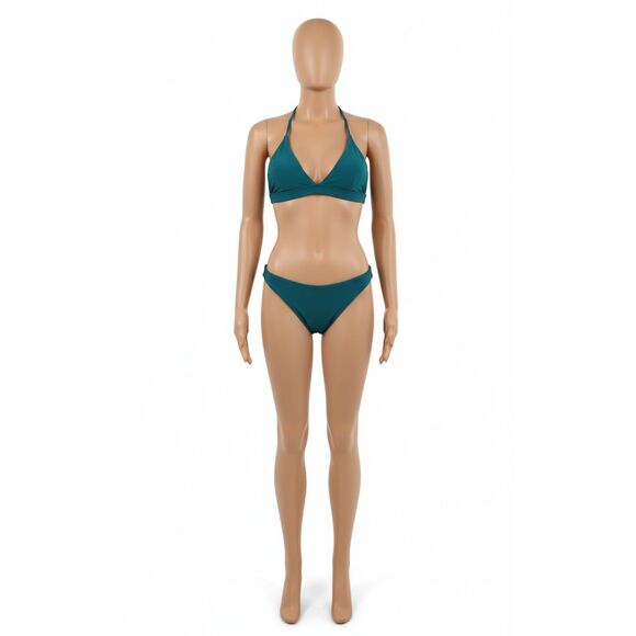 Zaful High Cut Bralette Bikini in Peacock Blue - Picture 2 of 8